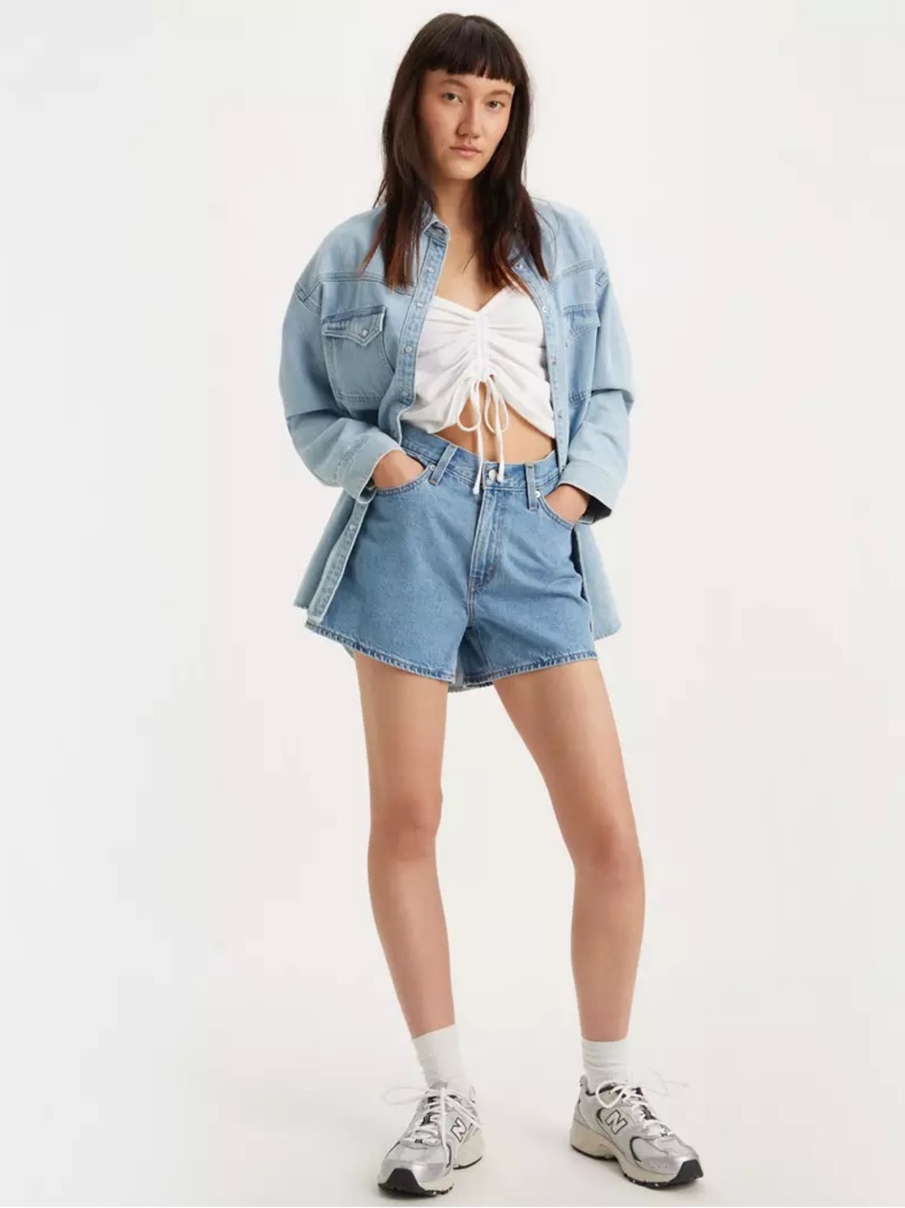 Levi 80’s Mom Shorts Classic High-Rise Light Blue Denim